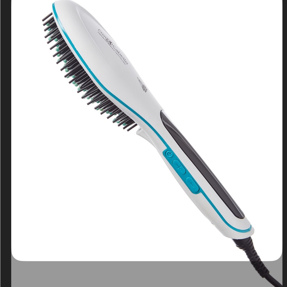 Ergonomic White and Blue Hair Styling Tool